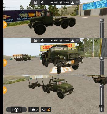 Farming Simulator 20 Android Mods ZIL-131 Truck tractor, Fuel truck and Timber truck with a trailer