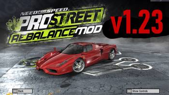 NFS ProStreet Mods Ferrari Enzo car and Rebalance v1.23 mod for NFS ProStreet game