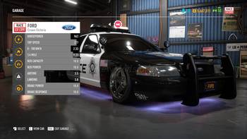 Get the Ford Crown Victoria Police Interceptor 2008 racing car at the NFS Payback dealership
