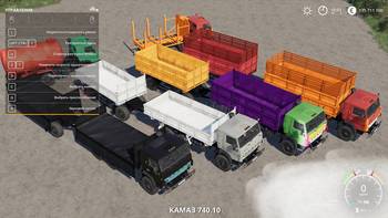 FS 19 Mods KamAZ 4310 and NefAZ 8560 pack