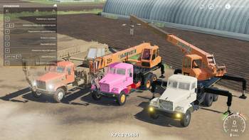 FS 19 Mods Truck crane KrAZ 258 Ulyanovsk