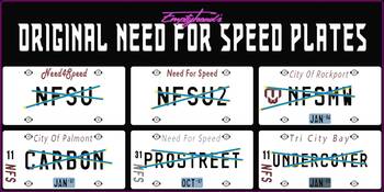 NFS Payback Mods For Payback, original car license plates from previous Need for Speed